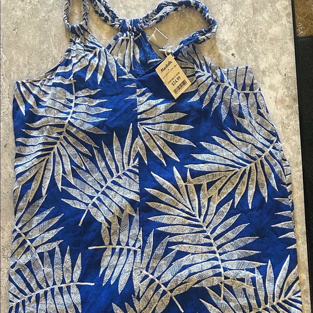 C&C blue floral maxi dress size medium